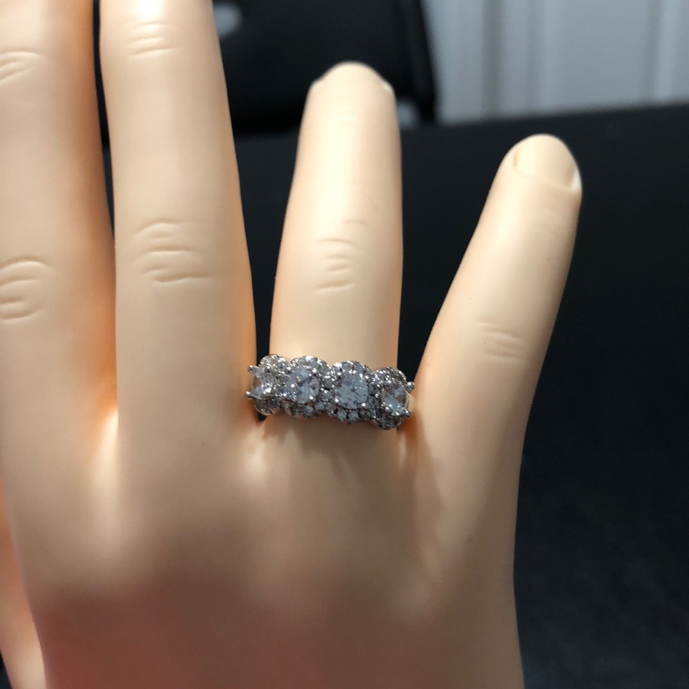 Silver plated anniversary band - costume jewelry